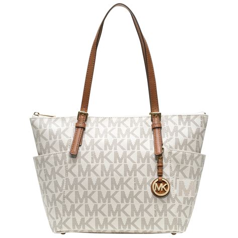 weiße michael kors tasche|michael kors opened satchel purse.